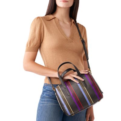 Fossil Sydney Satchel Ecru Multi Stripe – Celestecelestial