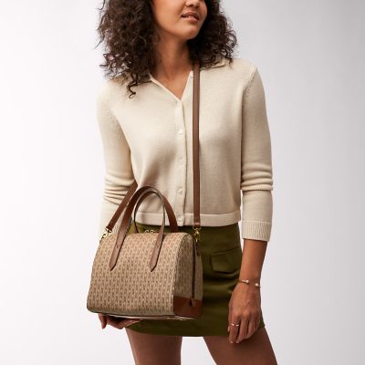 Fossil sydney satchel taupe sale