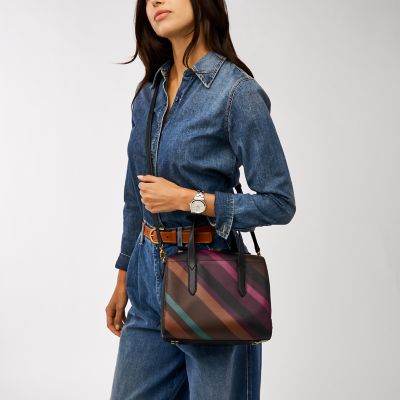 Fossil sydney satchel blue multi hot sale