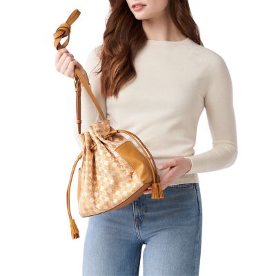 Fossil claire hot sale drawstring bag