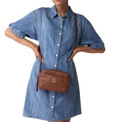 Small Logo Denim Camera Bag in Smoky Blue