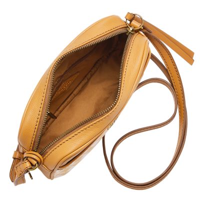 Old English Brandy Leather Crossbody Wristlet