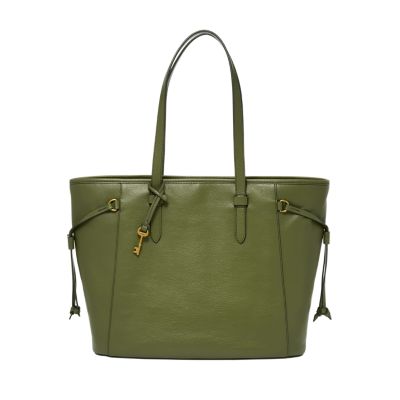 Fossil tote online leather