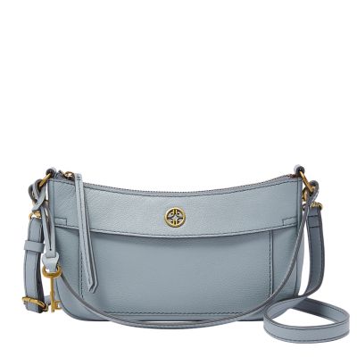 Baguette Chain Midi  Bags, Grey leather bags, Blue leather bag