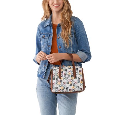 Fossil sydney cheap satchel blue multi