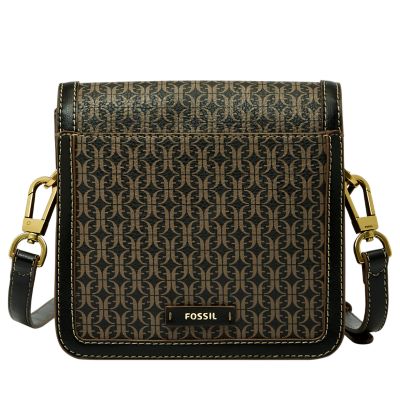 fossil black and brown crossbody