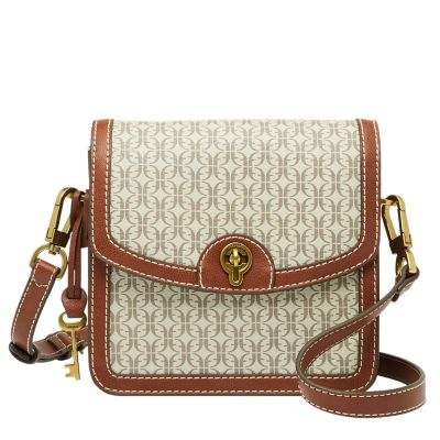 Monogrammed Cross Body Bag Taupe