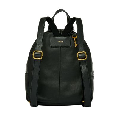 Black leather backpack