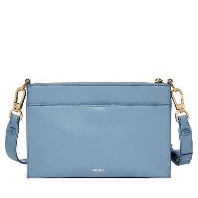 Fossil campbell crossbody sale steel blue