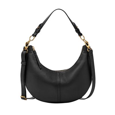 black leather hobo