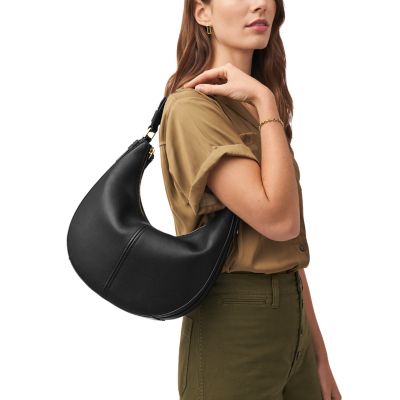 Woman BLACK T Timeless Hobo Bag in Leather Large