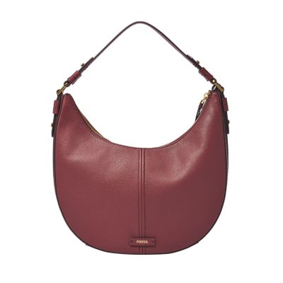 Large Leather Tote Bag. Burgundy Color. Shoulder Bag. Hobo 