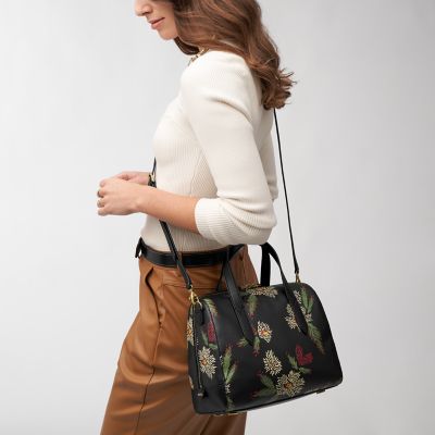 Fossil sydney satchel black on sale multi