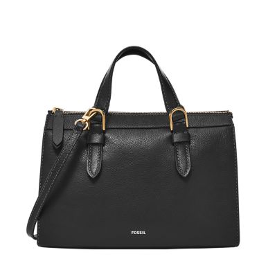 Fossil black online satchel