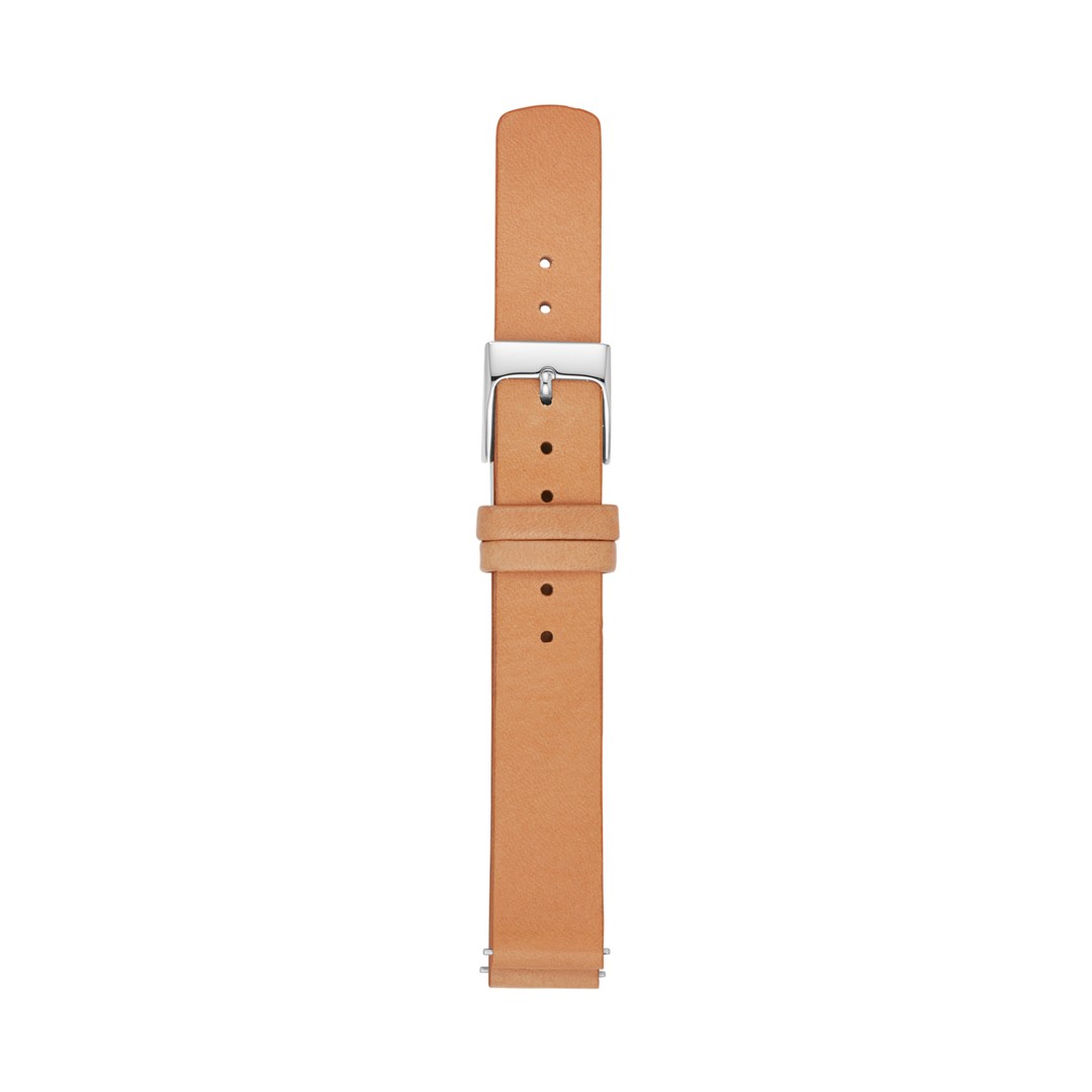 Instantly update your watch with this interchangeable leather strap. Designed to fit any watch with a 14mm standard band, this strap is finished with a stainless steel buckle and quick-release pin for easy attachment.     *Before placing your final order, please make sure the band widths of your selected watch case and strap match.