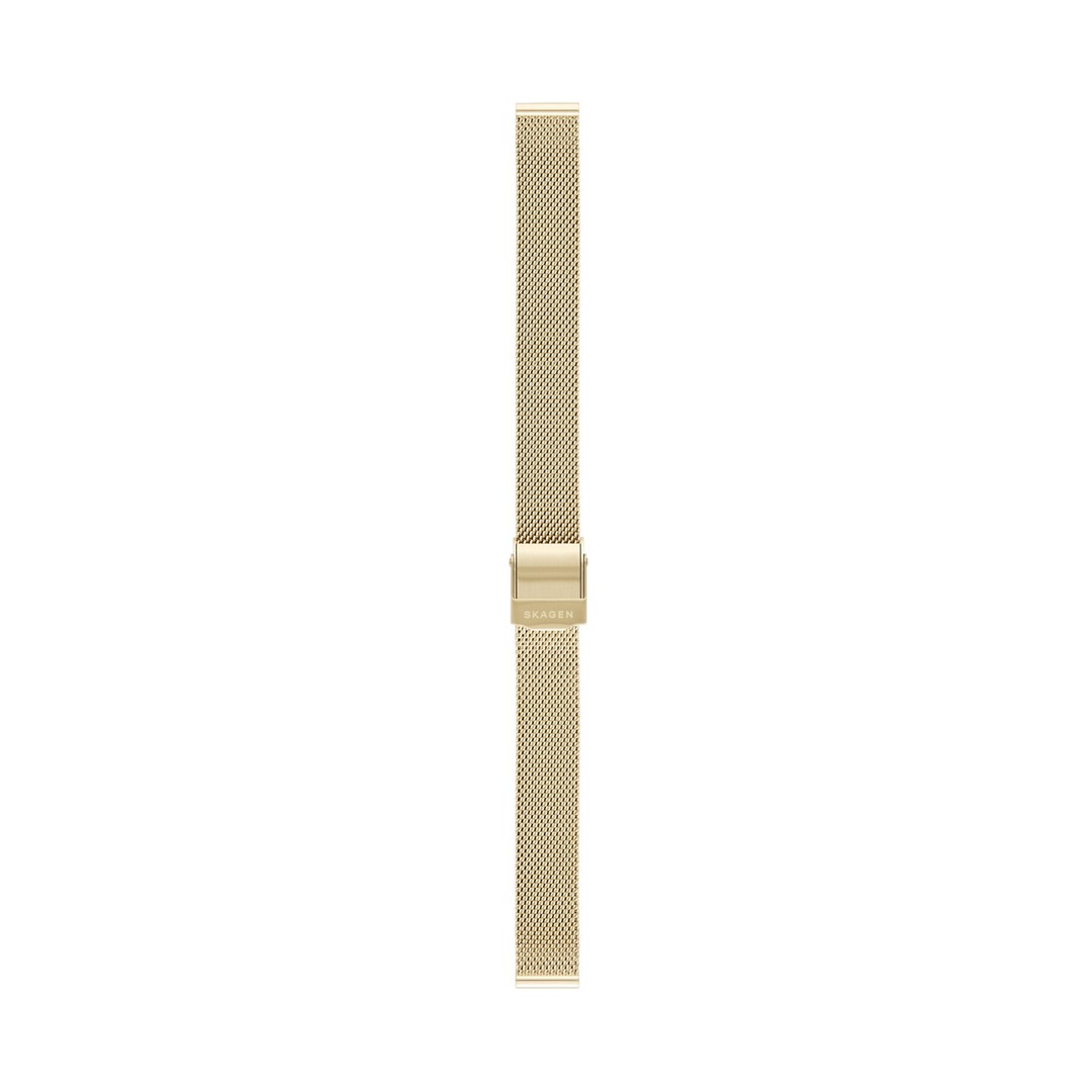 Instantly update your watch with this gold-tone steel-mesh strap. Designed to fit any watch with a 12mm standard band, the strap is finished with a brushed clasp and a quick-release pin for easy attachment.