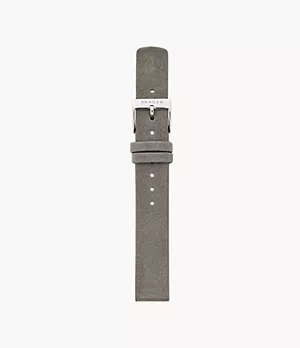 14mm Standard Leather Watch Strap, Grey