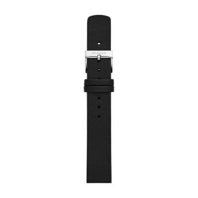 16mm Standard Leather Watch Strap, Black