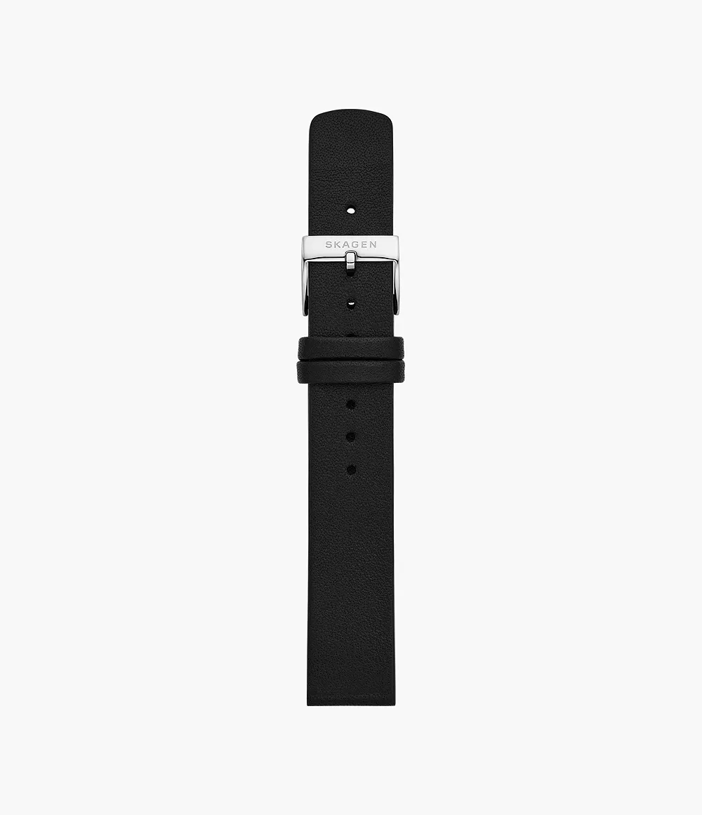 Skagen Women’s 16mm Standard Leather Watch Strap Black
