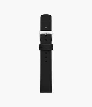 16mm Standard Leather Watch Strap, Black
