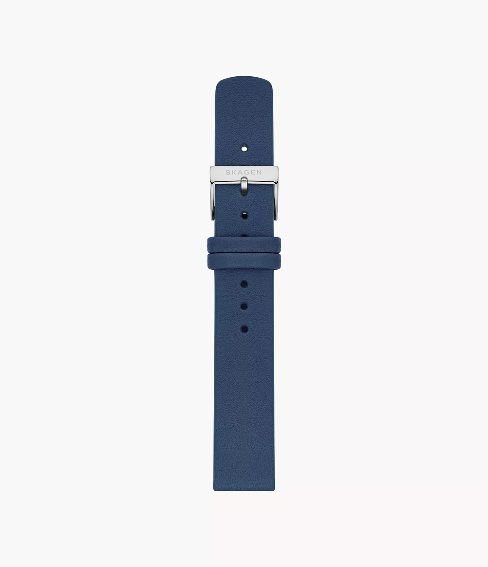 Skagen Unisex 16Mm Standard Leather Watch Strap - Blue
