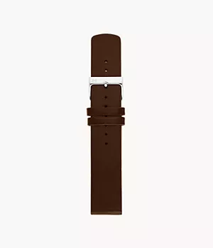 20mm Standard Leather Watch Strap, Dark Brown