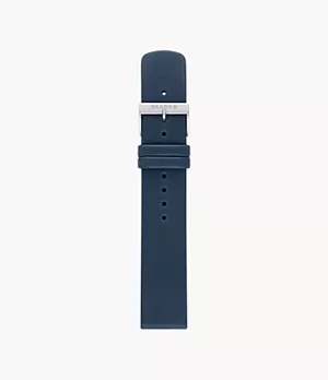 20mm Standard Leather Watch Strap, Ocean Blue