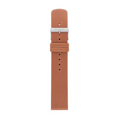20mm Standard Leather Watch Strap, Medium Brown
