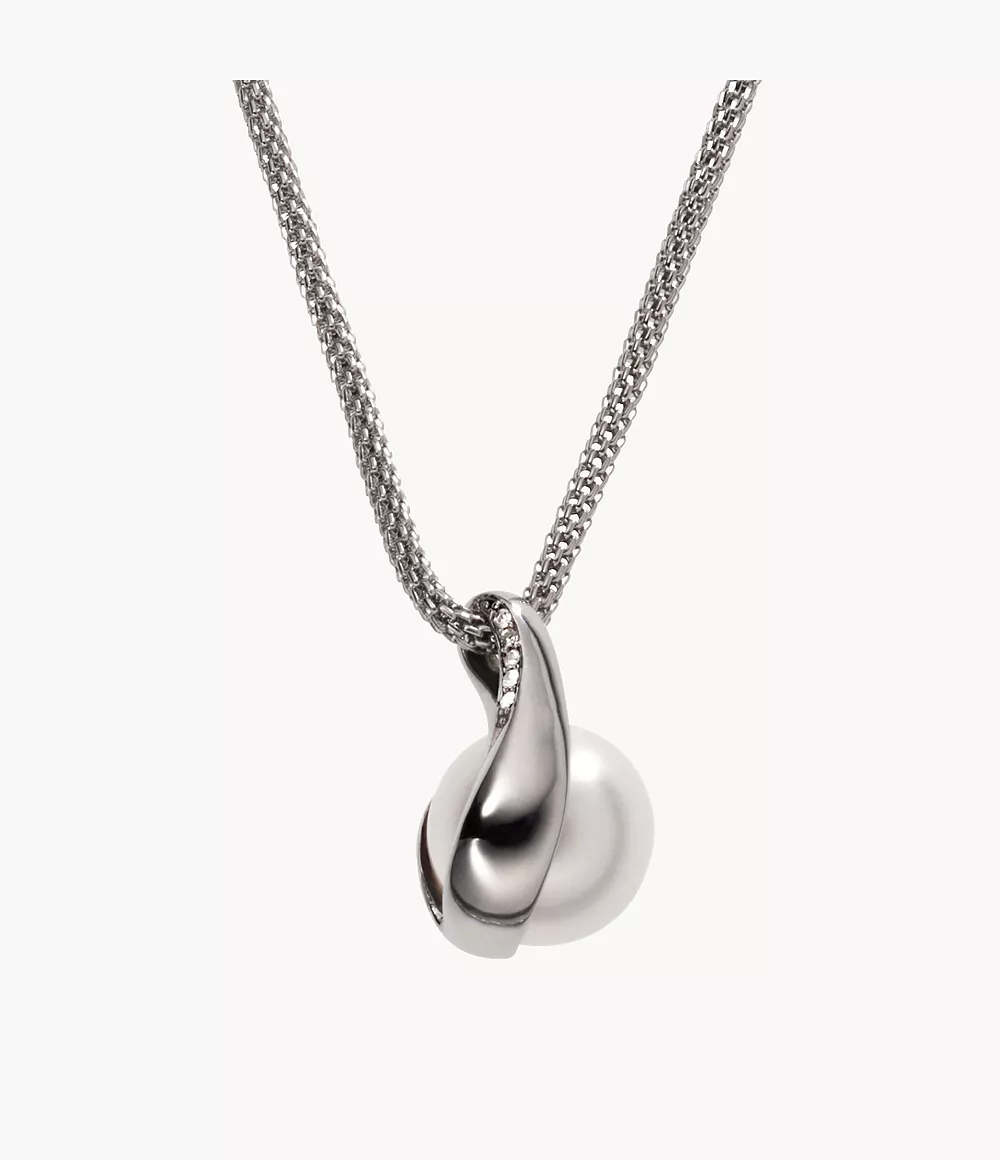 Skagen Women’s Agnethe Pearl Silver Pendant Necklace