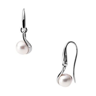 Skagen Women’s Agnethe Pearl Silver Drop Earrings