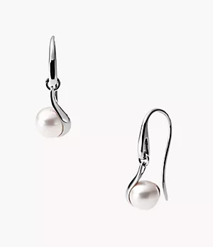 Agnethe Silver Pearl Drop Earrings