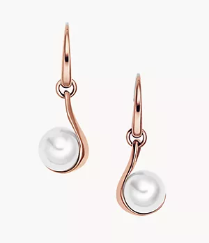 Agnethe Rose Gold and Crystal Pearl Earrings