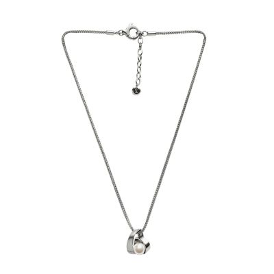 AGNETHE パール シルバートーン ペンダントネックレス