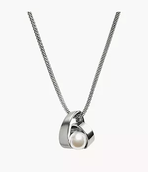 Agnethe Pearl Silver-Tone Pendant Necklace