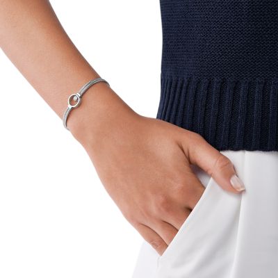 Linje Modern Silver-Tone Circle Bracelet