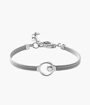 Linje Modern Silver-Tone Circle Bracelet