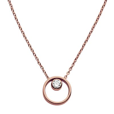 Linje Modern Rose Gold Tone Circle Necklace SKJ0850791 Skagen