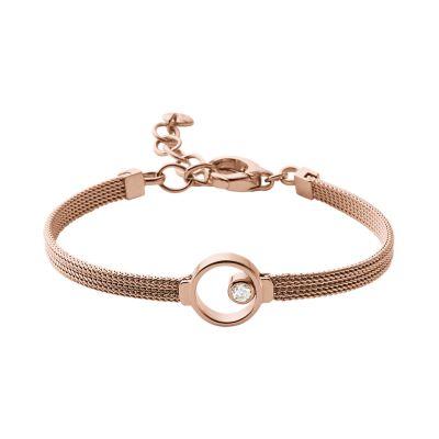 Skagen Women’s Linje Modern Rose Gold-Tone Circle Bracelet