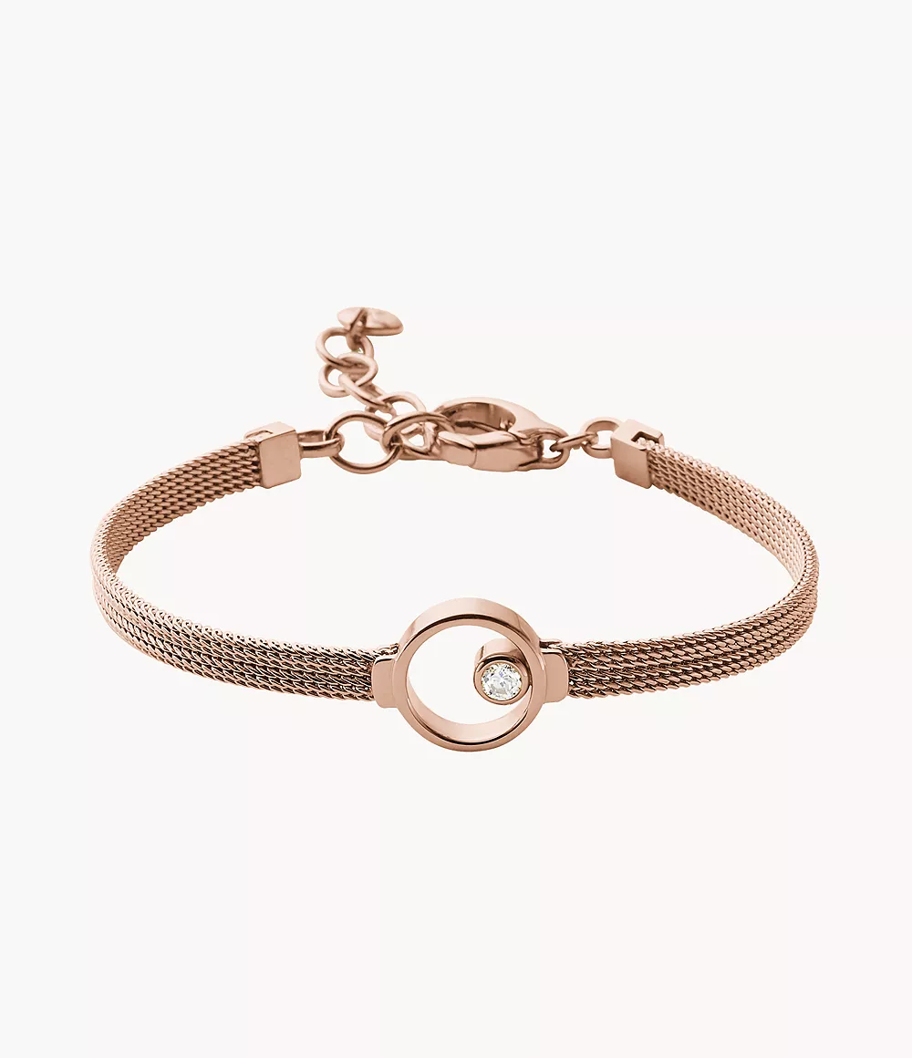 Skagen Women’s Linje Modern Rose Gold-Tone Circle Bracelet