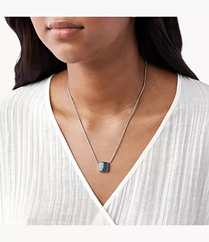 Sea Glass Silver-Tone Necklace
