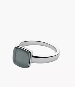 Sea Glass Silver-Tone Ring