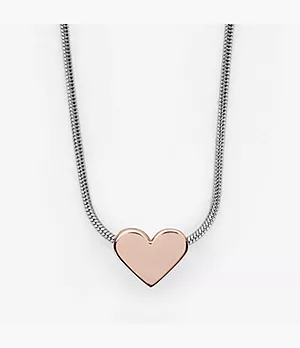 Katrine Two-Tone Heart Pendant Necklace