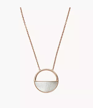 Agnethe Rose-Tone and Mother-of-Pearl Short Pendant Necklace