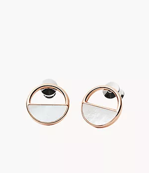 Agnethe Rose Gold-Tone and Mother of Pearl Stud Earrings