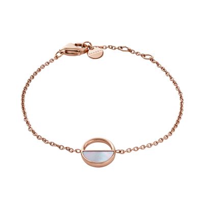 Photos - Bracelet Skagen Women's Agnethe Mother-of-Pearl Rose Gold-Tone  SKJ0999791 