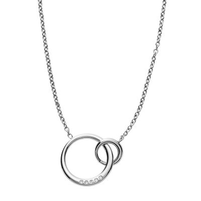 Photos - Pendant / Choker Necklace Skagen Women's Kariana Silver-Tone Crystal Pendant Necklace SKJ1053040 