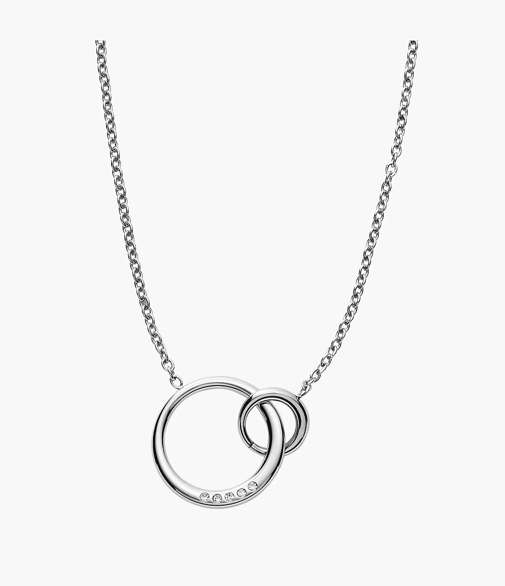 Skagen Unisex Kariana Silver-Tone Crystal Pendant Necklace
