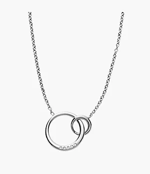 Elin Silver-Tone Crystal Pendant Necklace