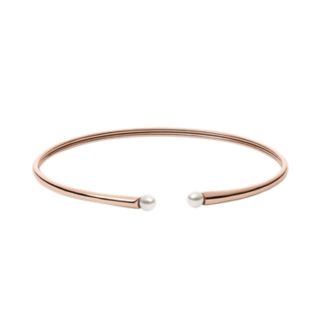 Agnethe Rose Gold-Tone Pearl Bangle