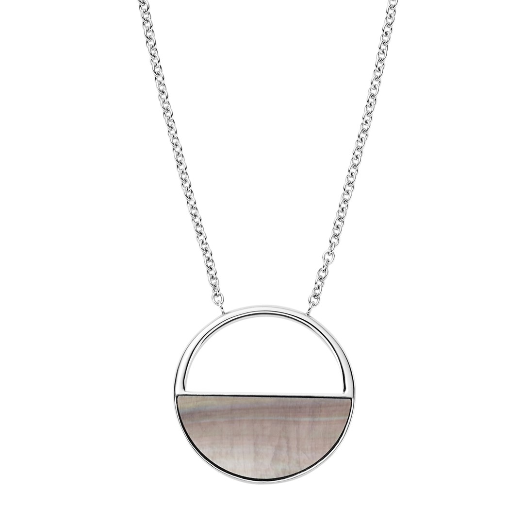 Agnethe Silver-Tone And Mother-Of-Pearl Short Pendant Necklace - SKJ1119040 Agnethe Silver-Tone And Mother-Of-Pearl Short Pendant Necklace - SKJ1119040